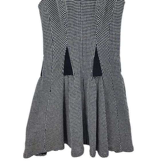 Thakoon Sleeveless Pleated Skater Mini Dress 6 Navy Geometric Polka-dot Italy - Picture 5 of 12